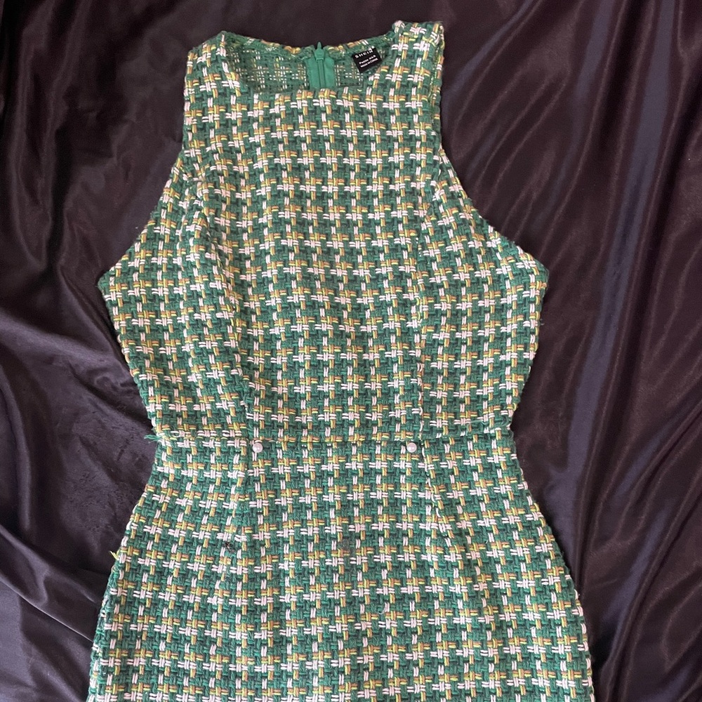 Tweed knit sweater dress